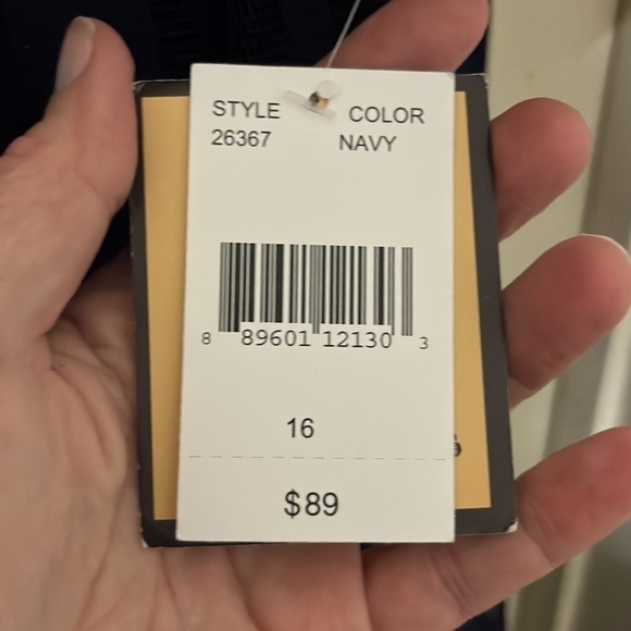 NWT Maya Brooke Women's Windowpane Pattern Mesh Lace Jacket Knit Dress Set 16 - Picture 5 of 6